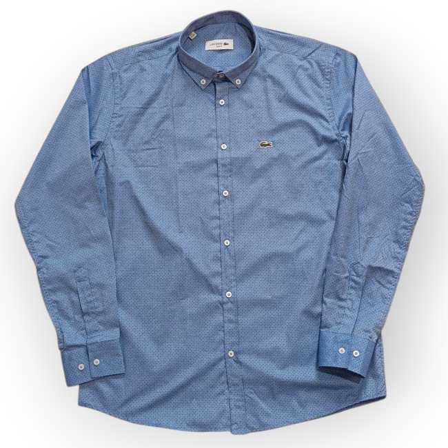 پیراهن آستین بلند مردانه طرح نقطه ای برند لاگوست 